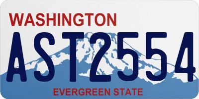 WA license plate AST2554