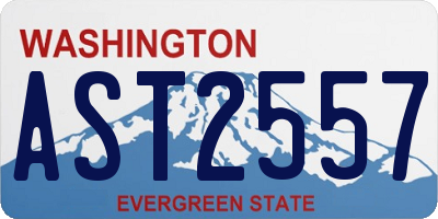 WA license plate AST2557