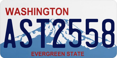 WA license plate AST2558