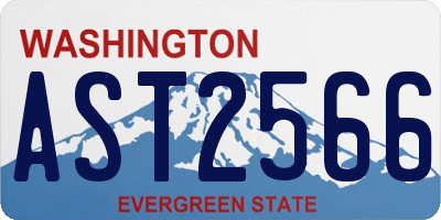 WA license plate AST2566