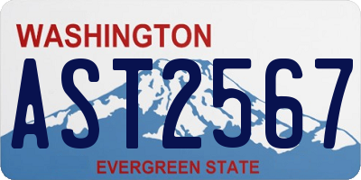 WA license plate AST2567