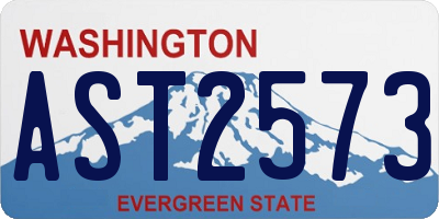 WA license plate AST2573