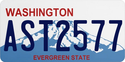 WA license plate AST2577