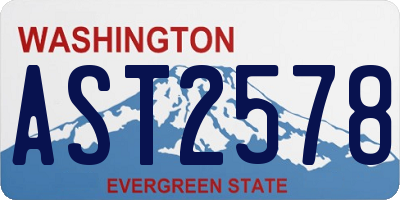 WA license plate AST2578