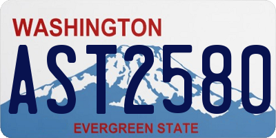 WA license plate AST2580