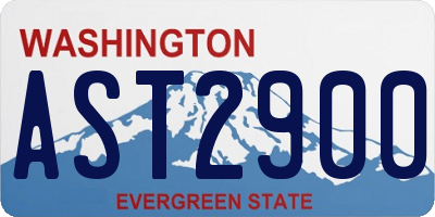 WA license plate AST2900