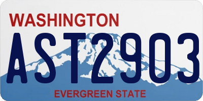 WA license plate AST2903