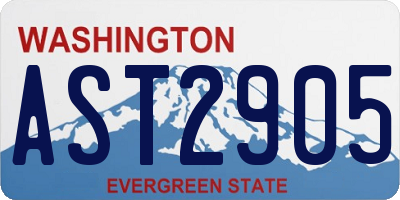 WA license plate AST2905