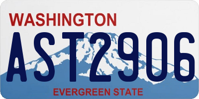 WA license plate AST2906