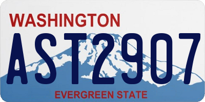 WA license plate AST2907