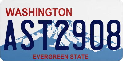 WA license plate AST2908