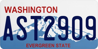 WA license plate AST2909