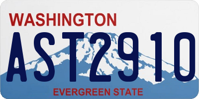WA license plate AST2910