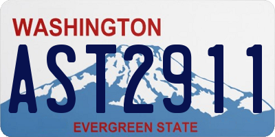 WA license plate AST2911