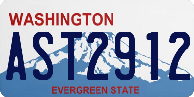 WA license plate AST2912