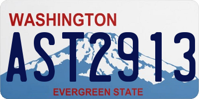 WA license plate AST2913