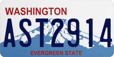 WA license plate AST2914