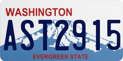 WA license plate AST2915