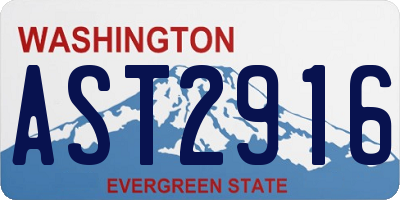 WA license plate AST2916