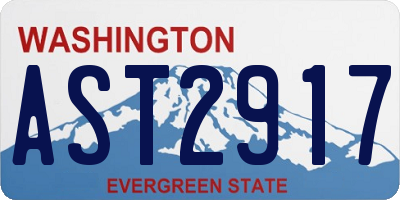 WA license plate AST2917