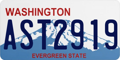 WA license plate AST2919
