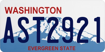 WA license plate AST2921