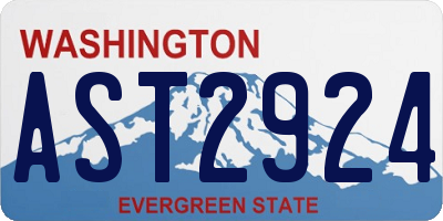 WA license plate AST2924