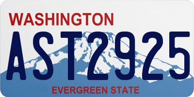 WA license plate AST2925