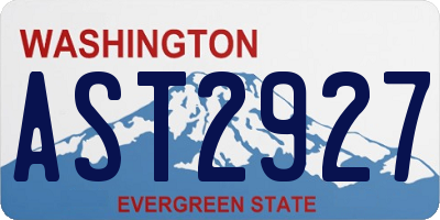 WA license plate AST2927