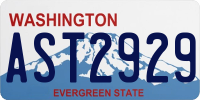 WA license plate AST2929