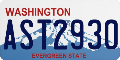 WA license plate AST2930