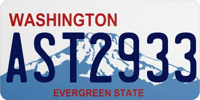 WA license plate AST2933