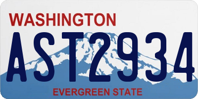 WA license plate AST2934