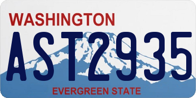 WA license plate AST2935