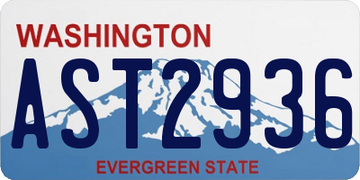 WA license plate AST2936
