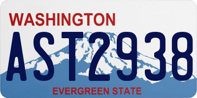WA license plate AST2938