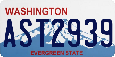 WA license plate AST2939