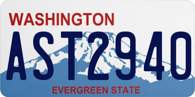 WA license plate AST2940