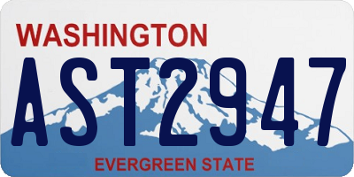 WA license plate AST2947
