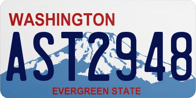 WA license plate AST2948