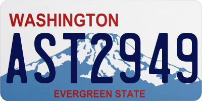 WA license plate AST2949