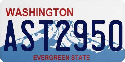 WA license plate AST2950