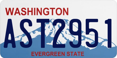WA license plate AST2951