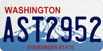 WA license plate AST2952