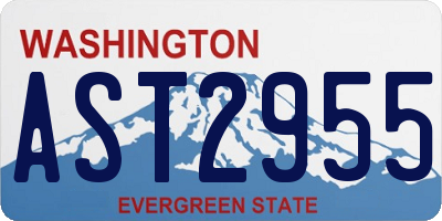 WA license plate AST2955