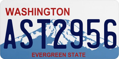 WA license plate AST2956