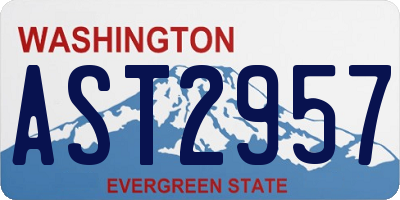 WA license plate AST2957