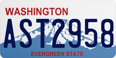 WA license plate AST2958