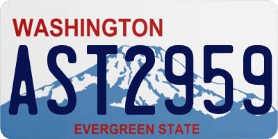 WA license plate AST2959