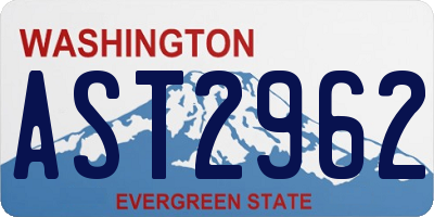 WA license plate AST2962